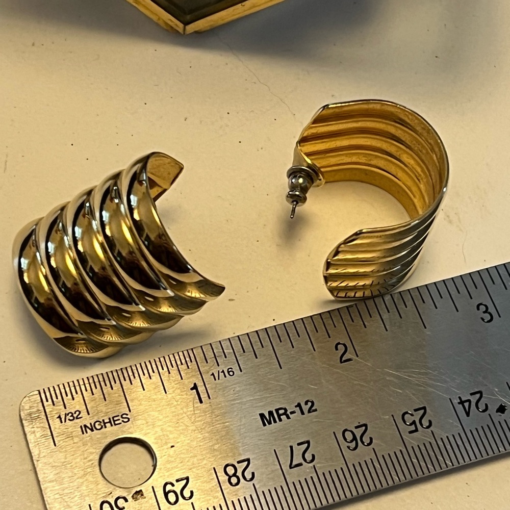 Gold Spiral Hoop Earrings